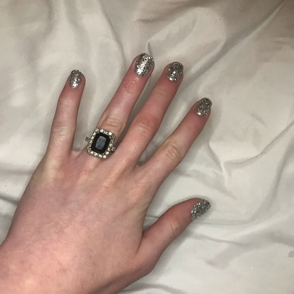 Black and diamond ring